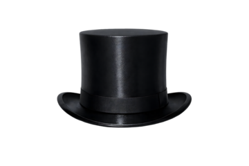 A black top hat on transparent background high quality professional detailed modern elegant stylish clean crisp vibrant colorful digital creative innovative