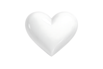 A shiny white heart symbol on transparent background high quality professional detailed modern elegant stylish clean crisp vibrant colorful digital creative