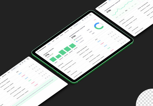 Multi Screen Tablet Mockup Isolated