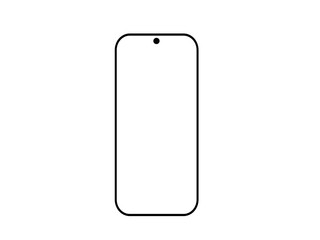 Clean mobile phone mockup illustration with camera and slim frame