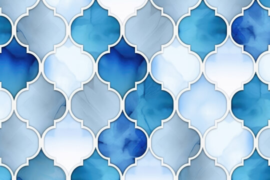 Blue Moroccan Ogee Tile Mosaic