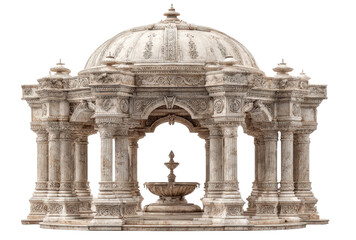 Fototapeta premium Ornate Stone Pavilion with Central Fountain