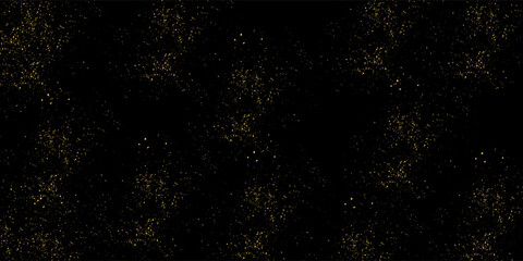 Obraz premium Gold glitter texture on a black background. Holiday background. vector abstract