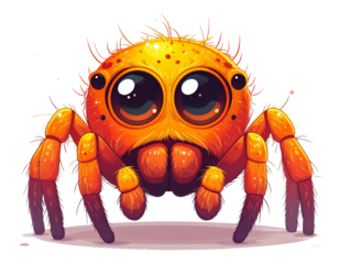 Friendly Spider Character Illustration in Cute Mascot Style