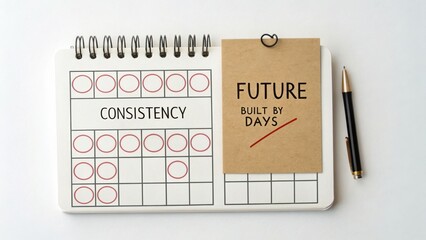 Close up view of a calendar and a plan for the future