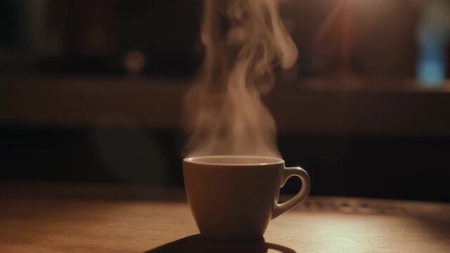 Double Espresso Cup With Rising Steam