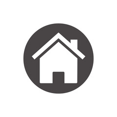 Fototapeta premium home house icon in flat cartoon style with round background