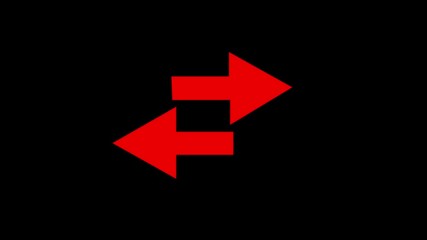 Red abstract glowing neon line double pink purple color arrow icon motion. on dark background motion animation 4k video. - Powered by Adobe