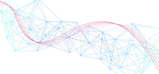 Abstract digital technology hi-tech futuristic blue white background, cyber information communication, innovation future tech data, internet network connection, Ai big data lines dots, circuit vector