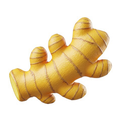 Fresh turmeric root on a white background