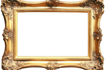 Ornate gold frame with blank center