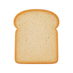 Single slice of toasted white bread on a plain background