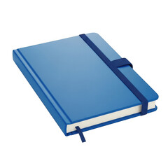 Elegant blue notebook with dark blue elastic band