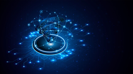 Abstract wifi symbol. Concept of communication technology, internet signal or wireless connection.