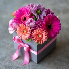 Gift on a blue background. Gift for christmas, valentine's day, birthday.