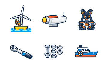 Industrial offshore wind turbine installation and maintenance