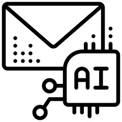 mail contact envelope message ai technology simple line icon