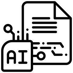 document paper report content writing ai generate digital simple line icon