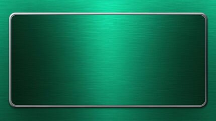 Green textured metal plate with silver edged frame