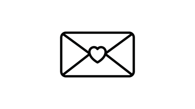 Envelope with heart isolated on a transparent background - Powered by Adobe