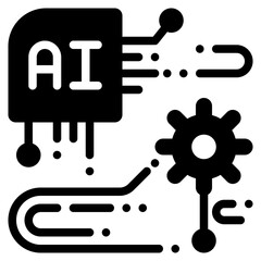 circuit technology setting gear wheel ai solid glyph icon