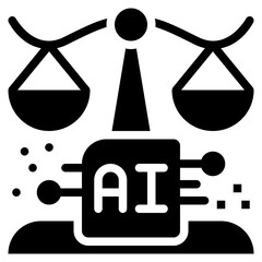 ethics fairness lawer governance ai artificial intelligence solid glyph icon