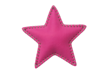 Bright pink star-shaped pillow