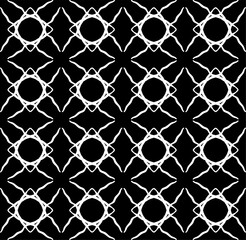 Seamless abstract geometric pattern in white on black background