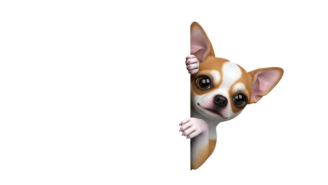 Cute Chihuahua Peeking Around Corner