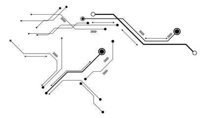 Vector abstract technology on white background. Abstract futuristic circuit board Illustration, Circuit board with various technology elements.
