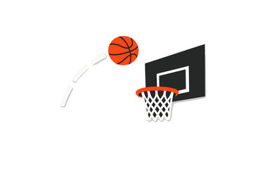 Abstract basketball shot with glowing ball and trajectory © Alan