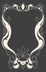 Abstract floral frame for photo decoration, book cover decoration, vintage abstract elements.