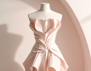 Abstract Sculptural Corset Dress on Mannequin