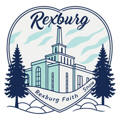 Rexburg Idaho LDS Temple Faith and Snow Heart Icon