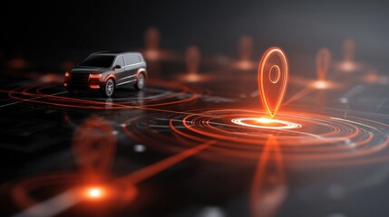 Glowing GPS Signal Tracking for Vehicle Location with Digital Visualization and Technology Elements
