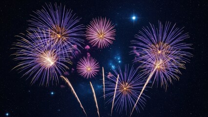 Vibrant night sky fireworks display