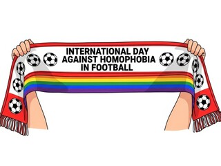 Fan Holding Pride Rainbow Soccer Scarf for Football Equality