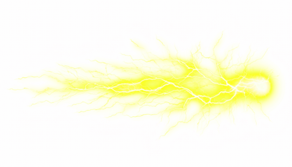 Bright yellow brush stroke abstract shape artwork.