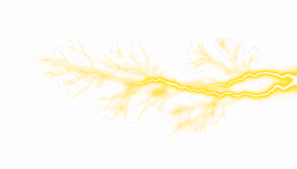 Yellow Light Streak Abstract On White Background.