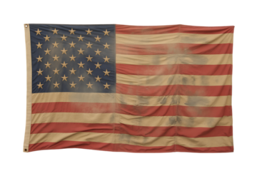 Worn american flag