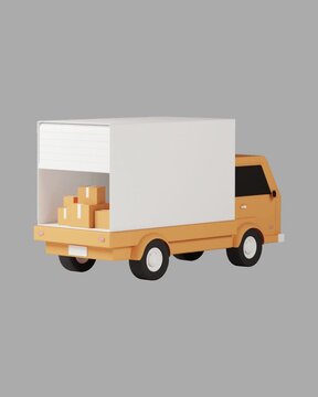delivery truck with boxes