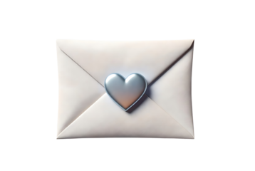 Open envelope with blank paper and a 3d heart symbol for love letter communication and valentine message correspondence icon design illustration