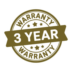 Obraz premium A three year warranty badge with a circular design and golden tones