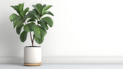Green Potted Plant on Wooden Table Against Dark Background