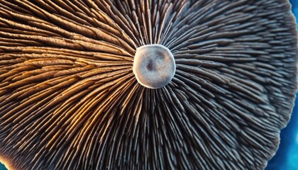Extreme macro texture of mycelium mushroom roots mixed with bio-resin, detailed organic material under a microscope