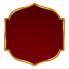 Deluxe Islamic gold border label with elegant panel &ndash; A refined Islamic gold label design enhancing religious poster, gourmet food packaging, and elegant announcement materials