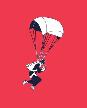 man with a parachute