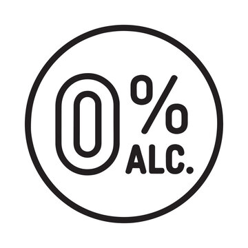 a black and white logo with 0 alc text