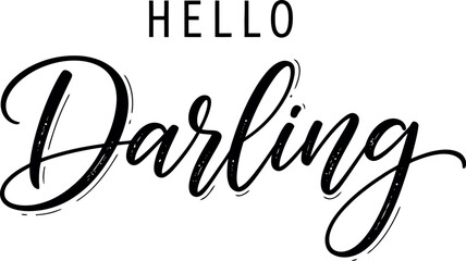 Hello darling text on transparent background isolated on transparent background