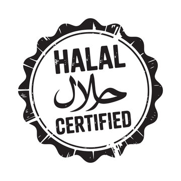 Halal certified logo with Arabic script and English text